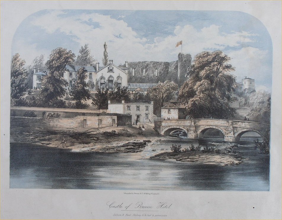 Lithograph - Castle of Brecon Hotel