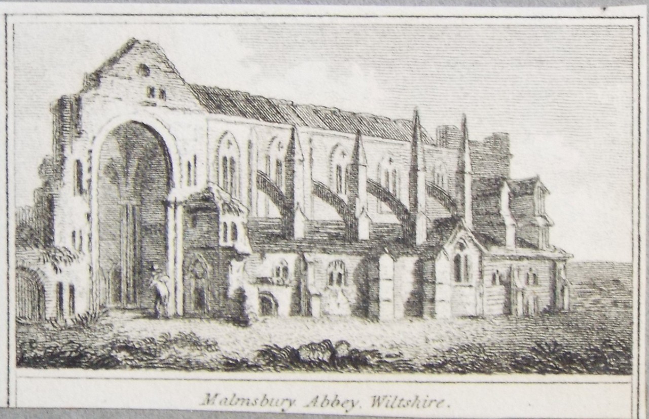 Print - Malmsbury Abbey, Wiltshire.