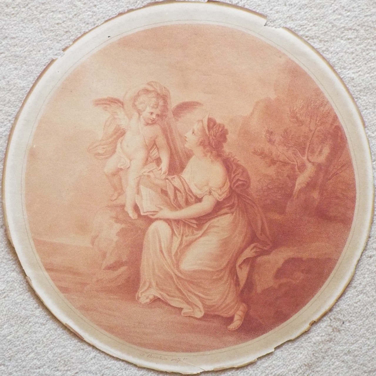 Stipple - Cupid Inspiring the Posey of Sappho