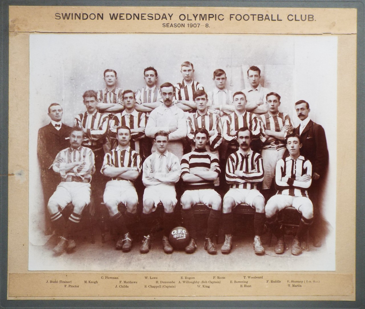 Photograph - Swindon Wednesday Olympic Football Club. Season 1907-8.