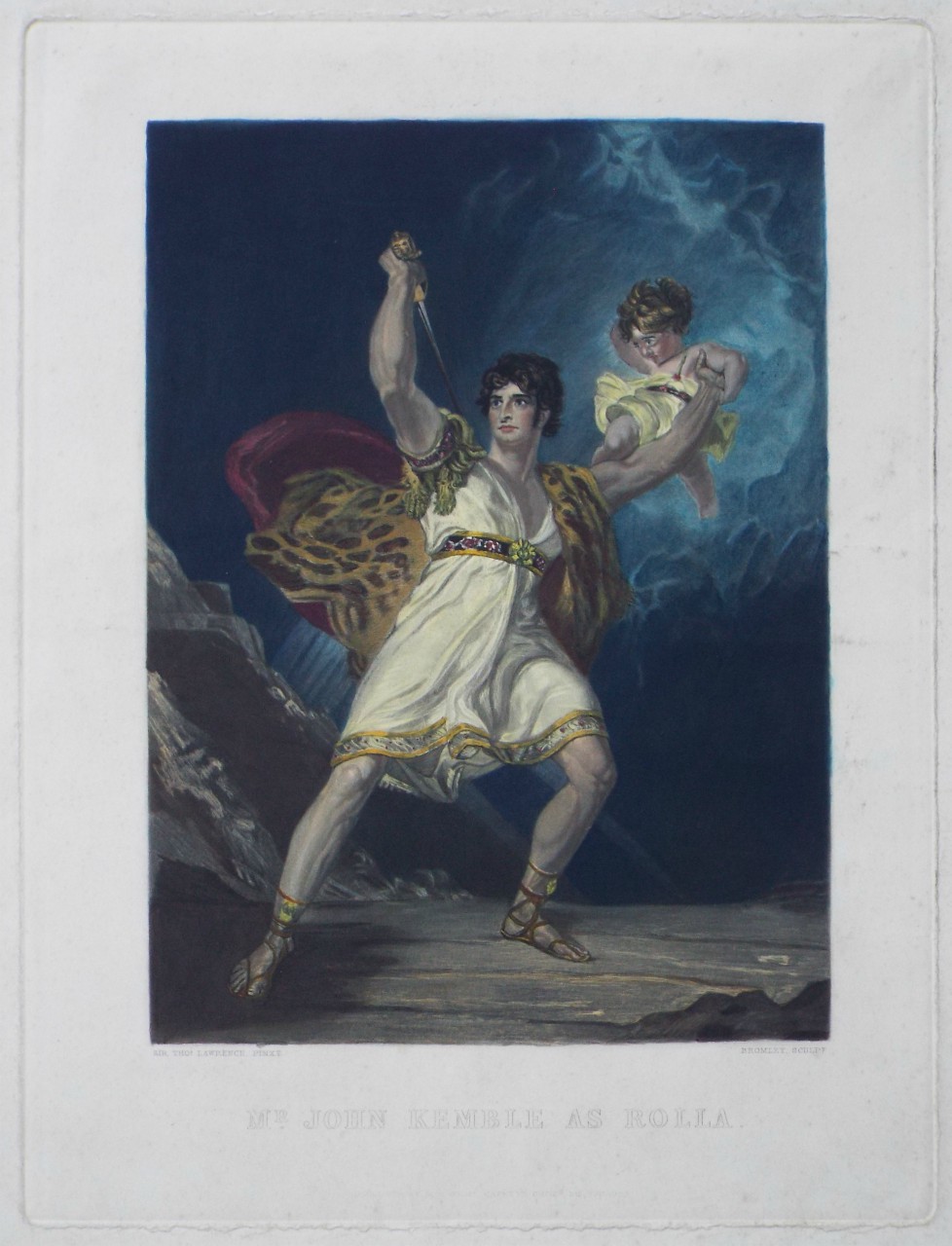 Mezzotint - Mr John Kemble as Rolla. - 