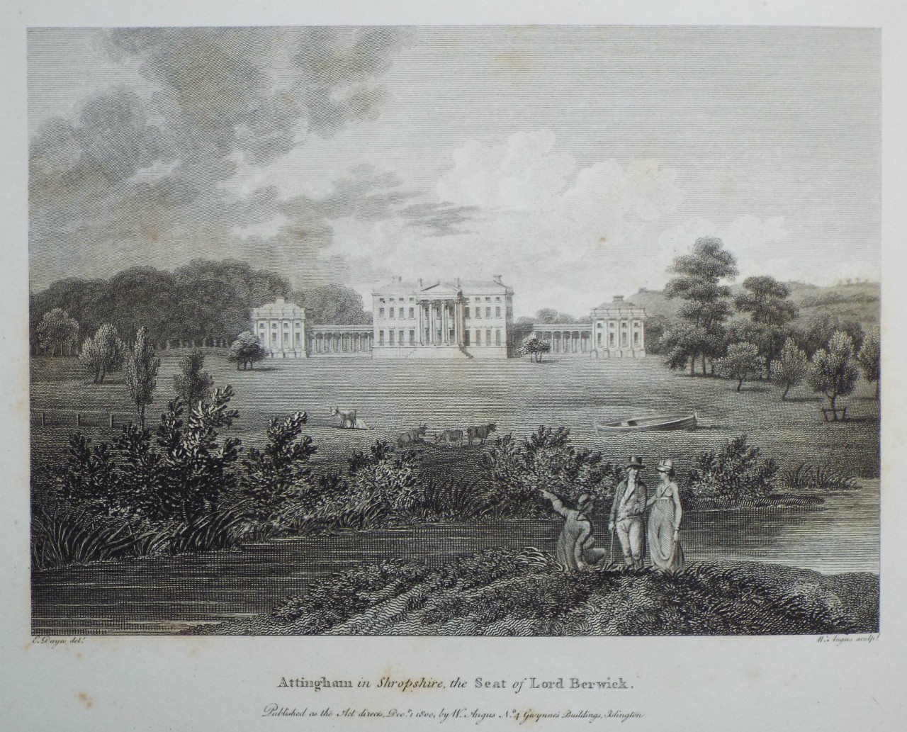 Print - Attingham in Shropshire, the Seat of Lord Berwick. - Angus