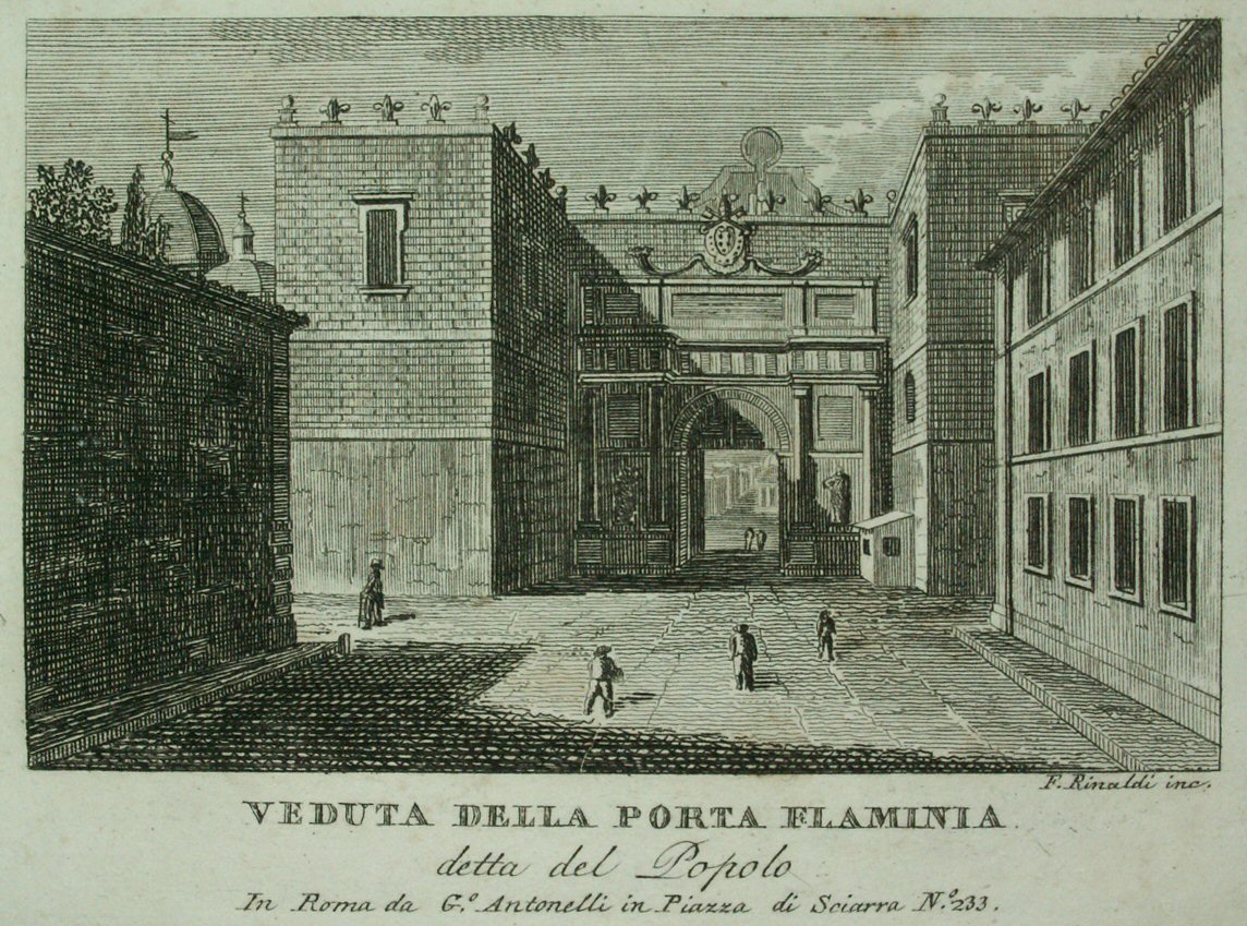 Print - Veduta della Porta Flaminia detta del Popolo - Parboni