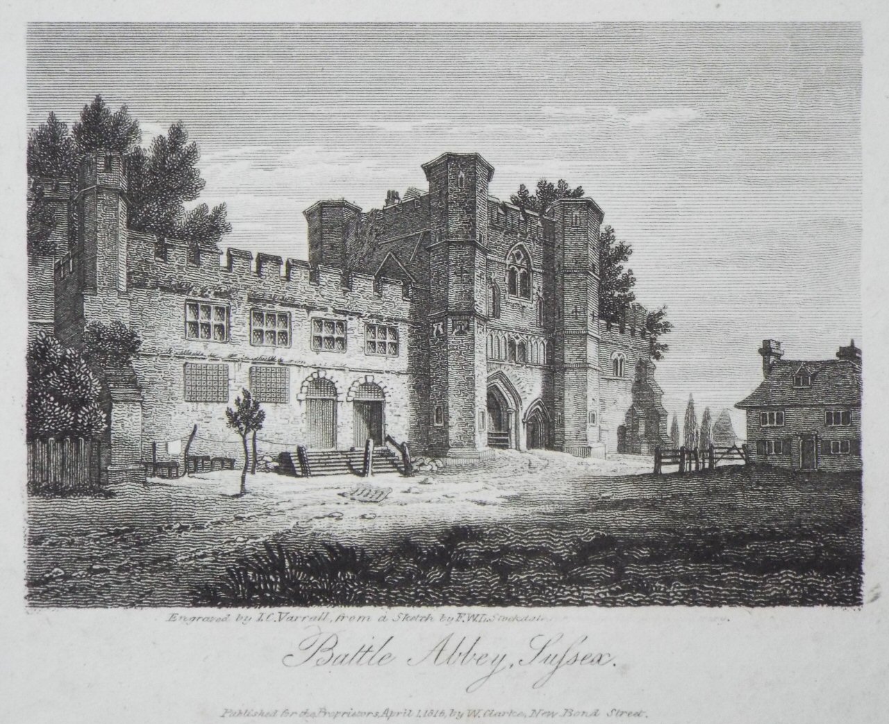 Print - Battle Abbey, Sussex. - Varrall