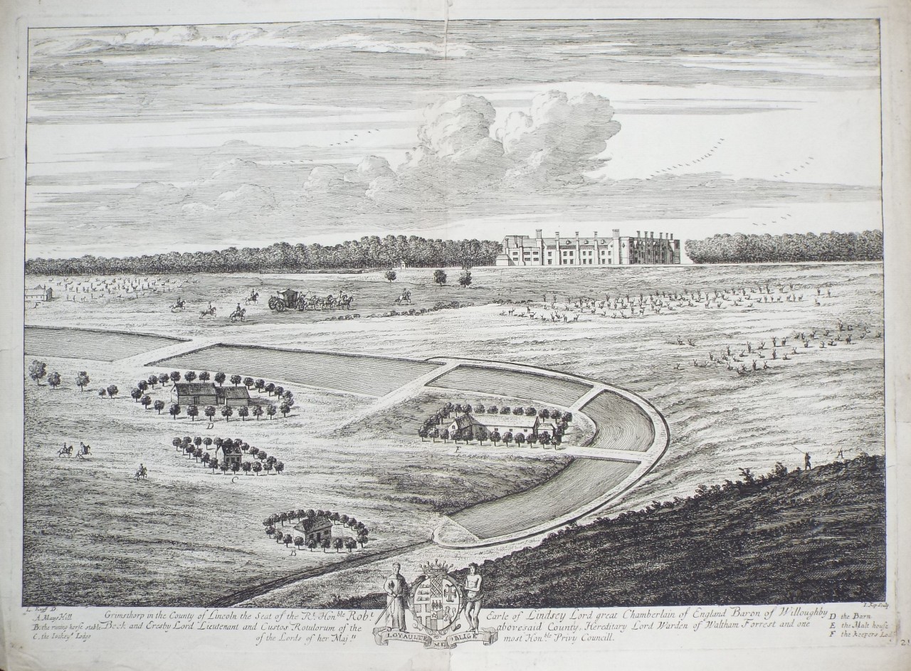 Print - Grimsthorp in the County of Lincoln, the Seat of the Rt. Hon. Robt. Earl of Lindsey... - Kip