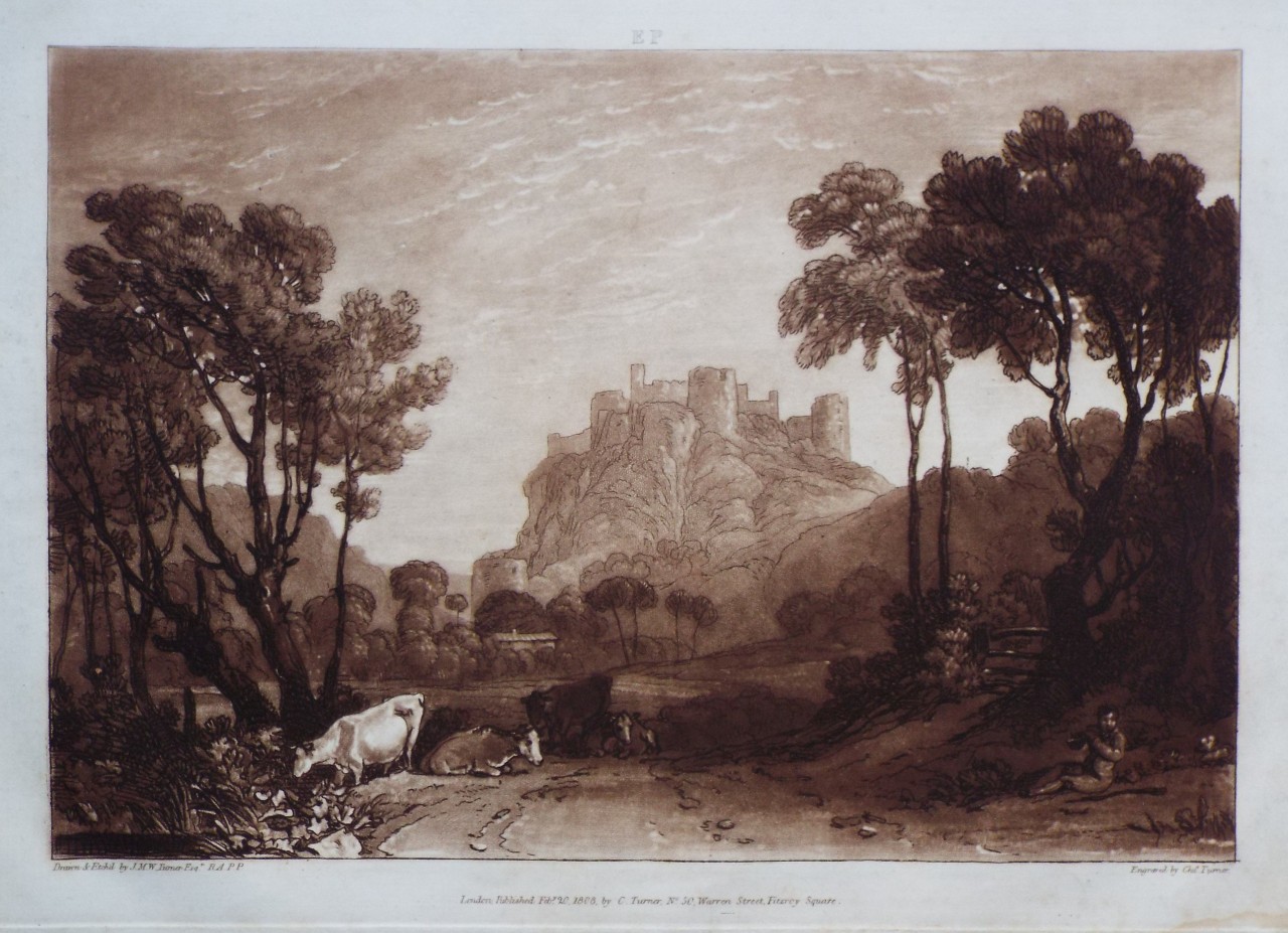 Mezzotint - The Castle Above the Meadows - Turner
