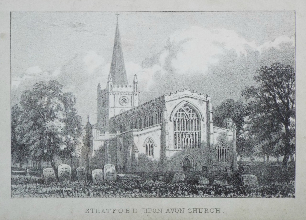 Lithograph - Stratford upon Avon Church.
