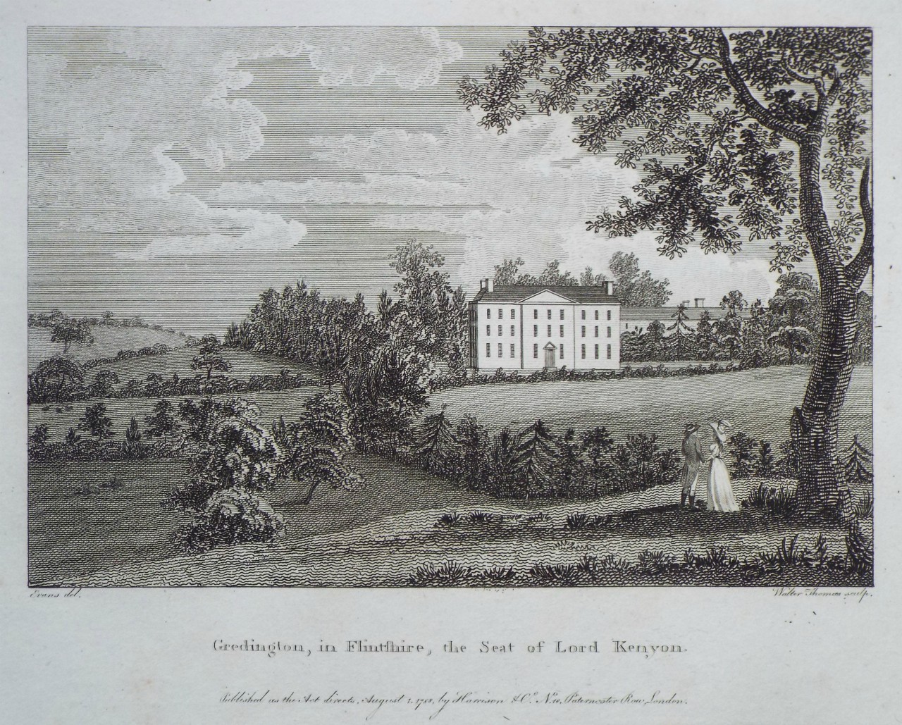 Print - Gredington, in Flintshire, the Seat of Lord Kenyon. - Thomas