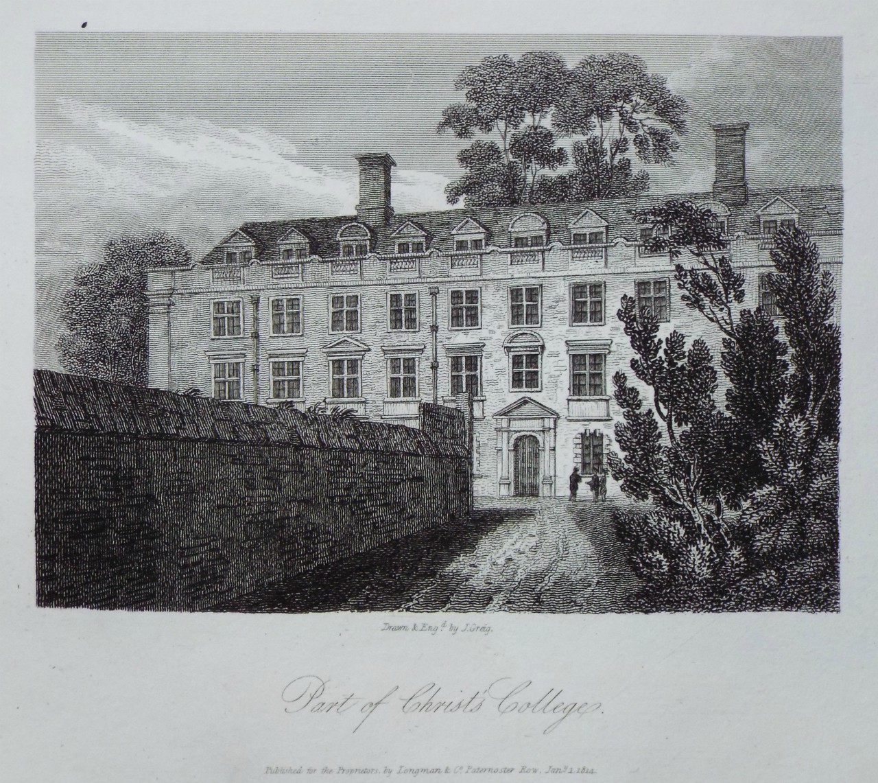 Print - Part of Christ's College. - Greig