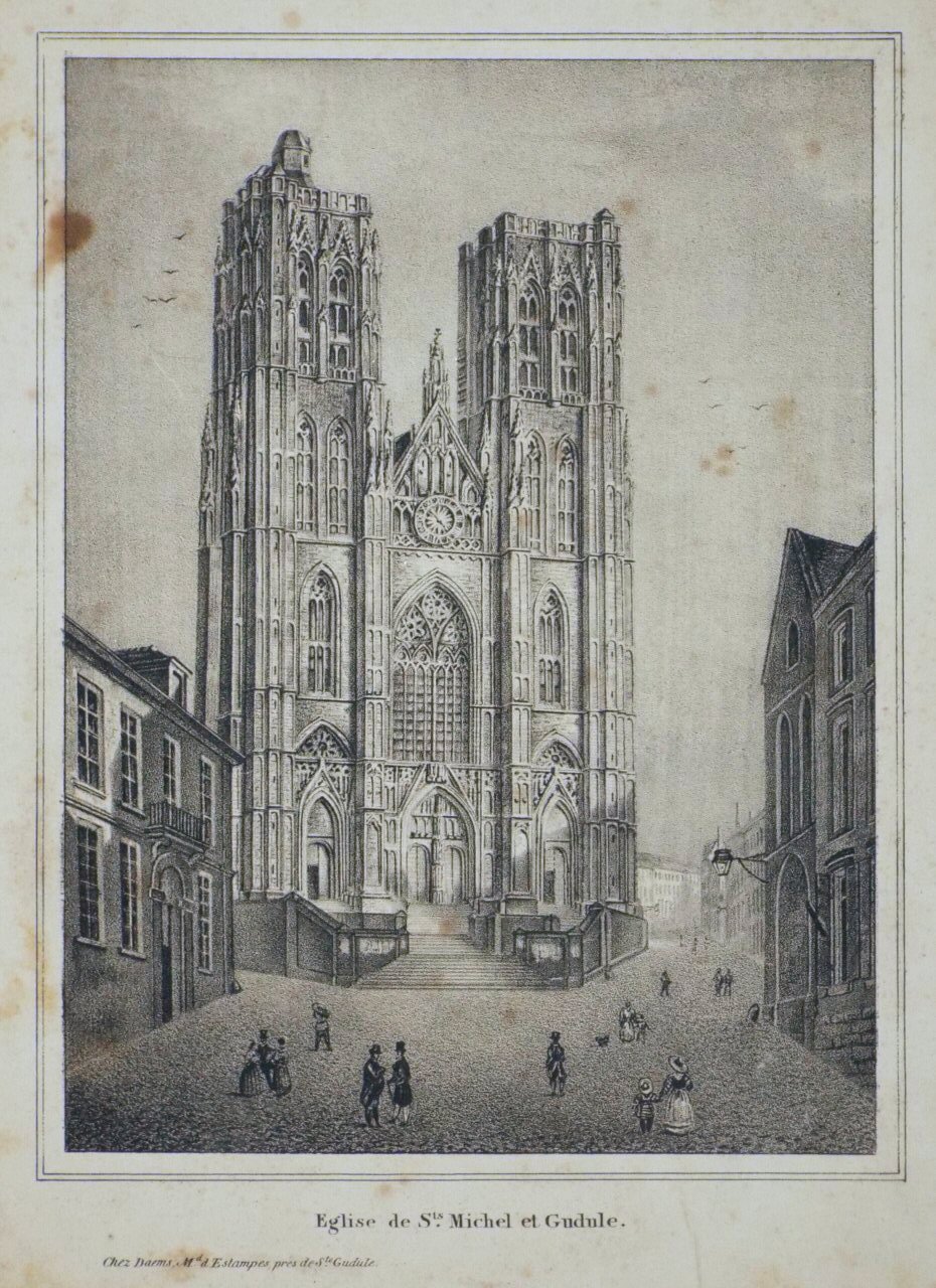 Lithograph - Eglise de St. Michel et Gudule.