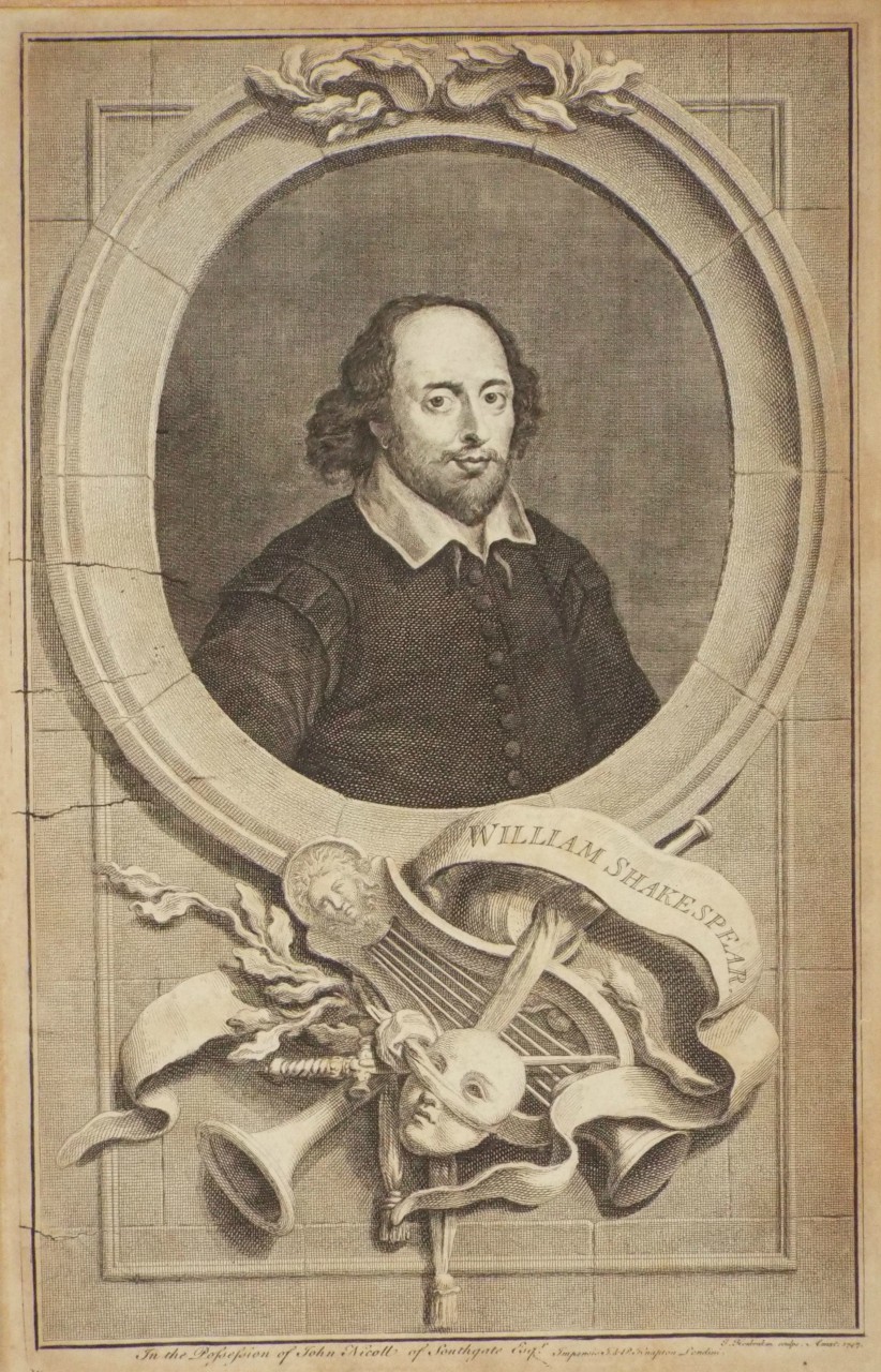 Print - William Shakespear. - Houbraken