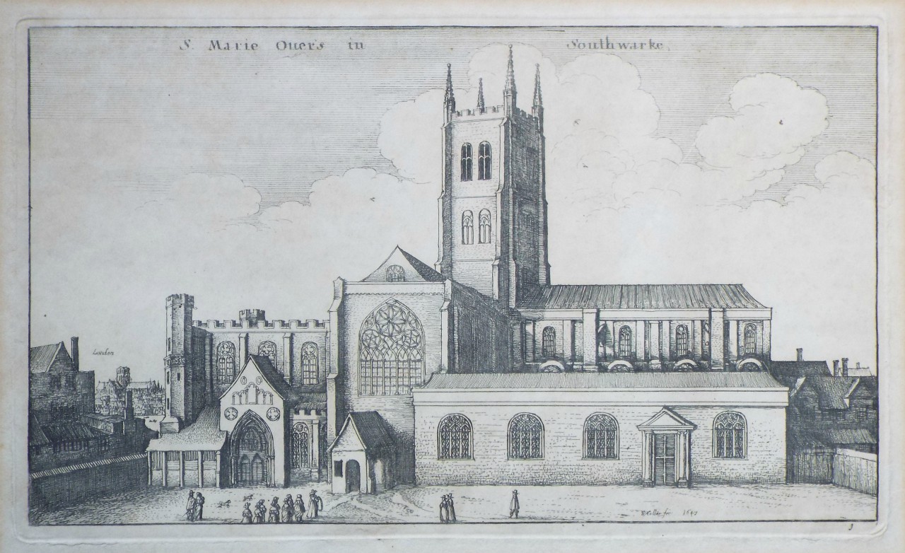 Etching - S. Marie Over's in Southwarke. - Hollar