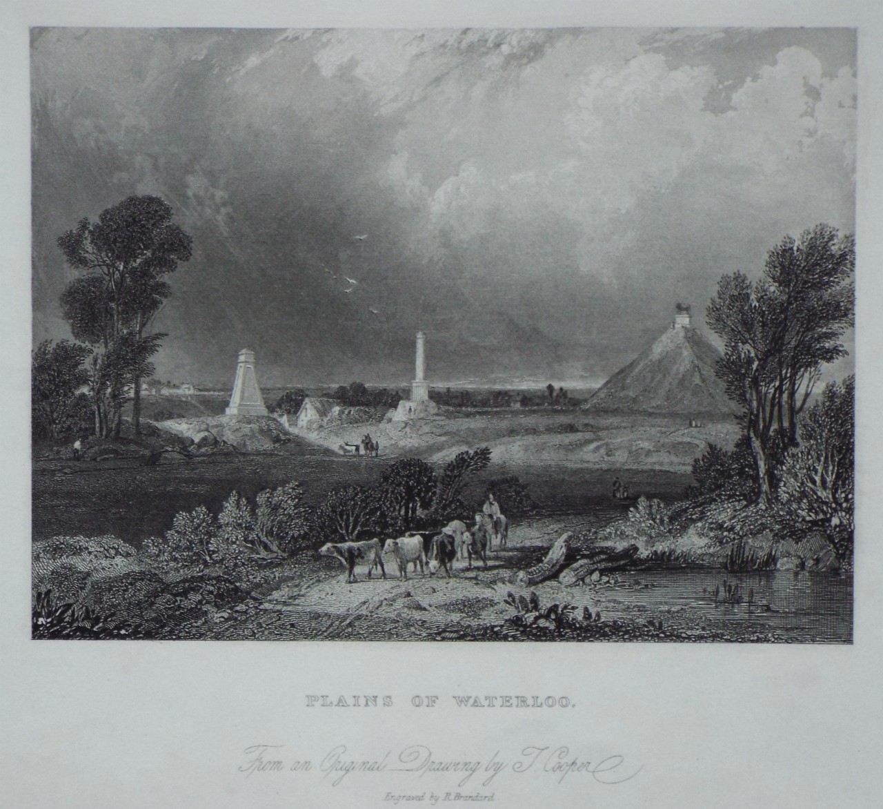 Print - Plains of Waterloo. From an Original Drawing by J. Cooper. - Brandard