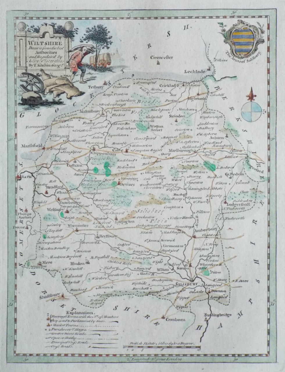 Map of Wiltshire - Kitchin