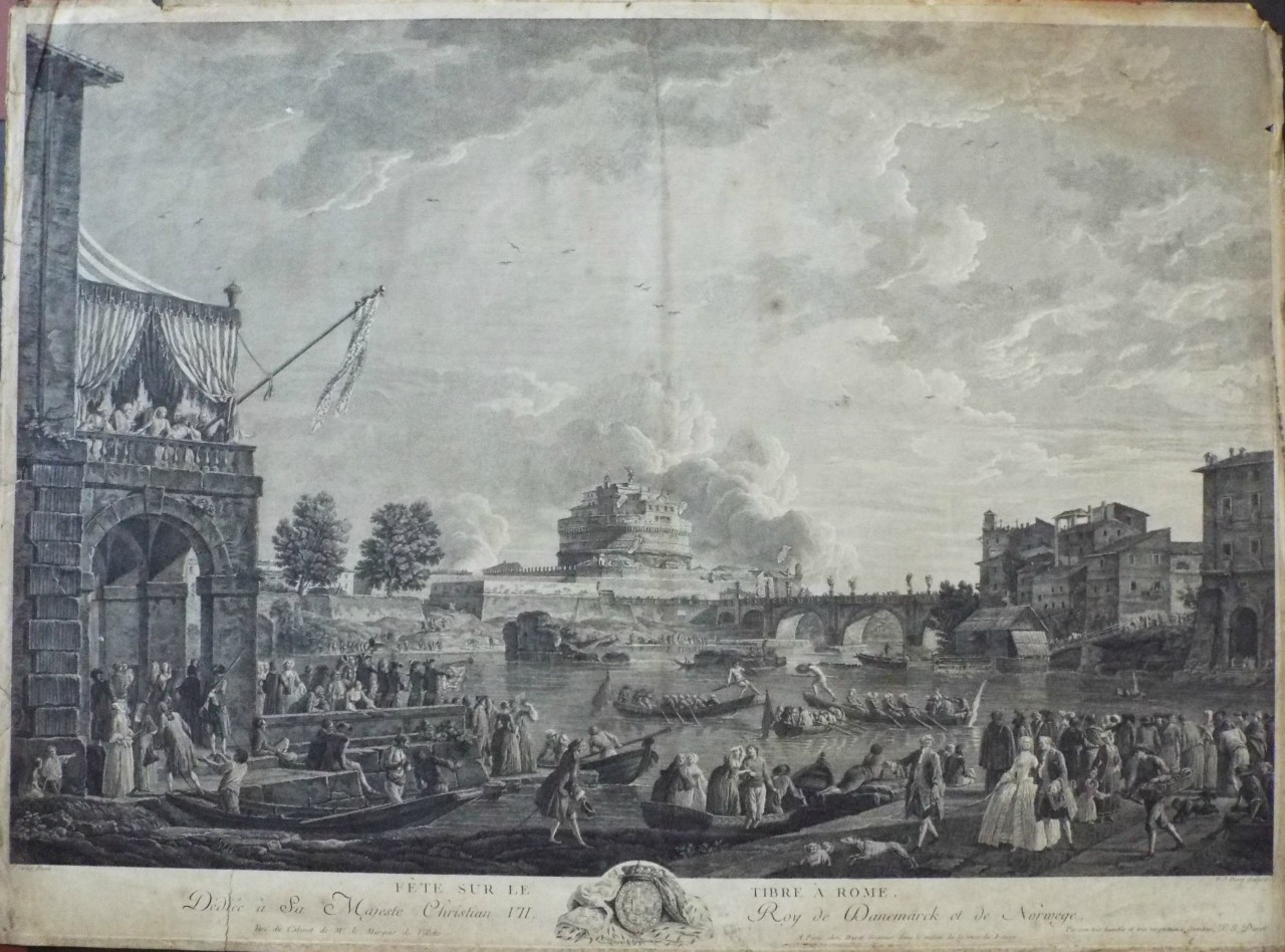 Print - Vue sur le Tibre a Rome. - Duret