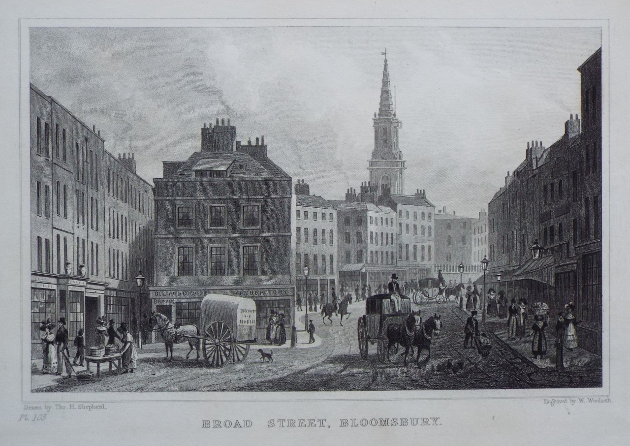 Print - Broad Street, Bloomsbury. - Woolnoth