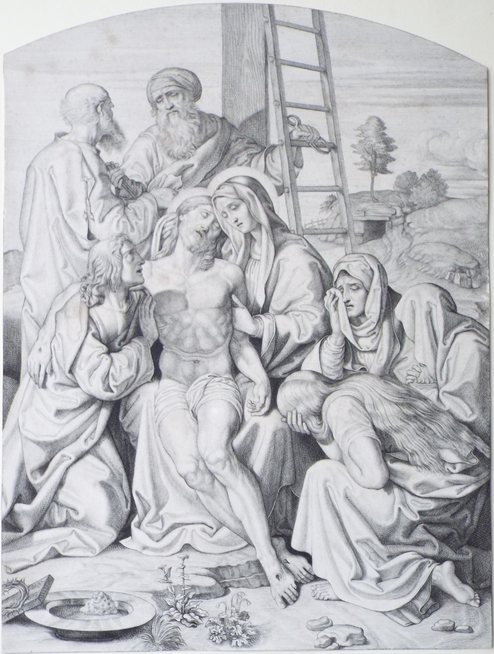 Etching - 13. Jesus is taken down from the cross and placed in the arms of his mother  - Petrak