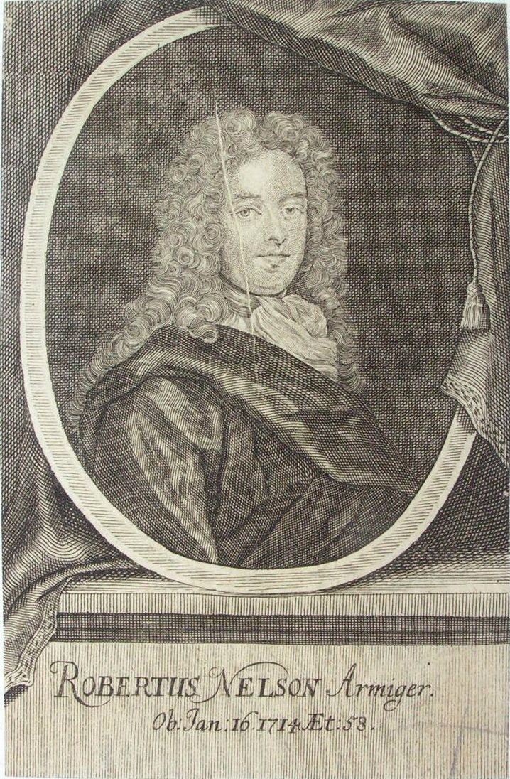 Print - Robertus Nelson Armiger. Ob.Jan:16. 1714 Aet:53.
