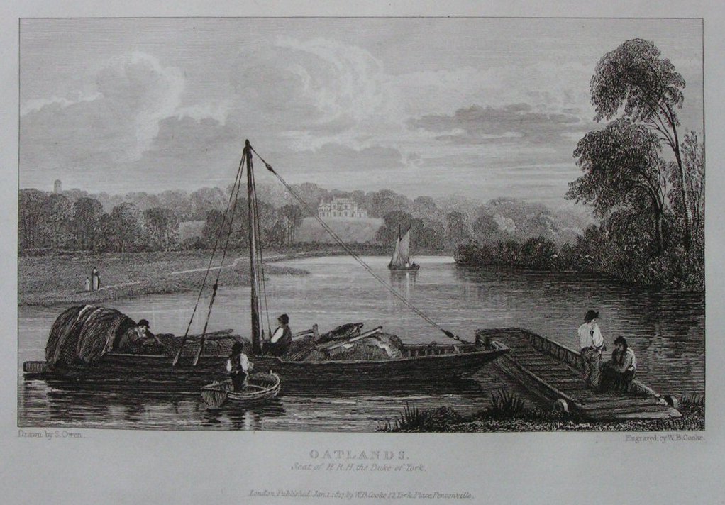 Print - Oatlands. Seat of HRH the Duke of York - Cooke