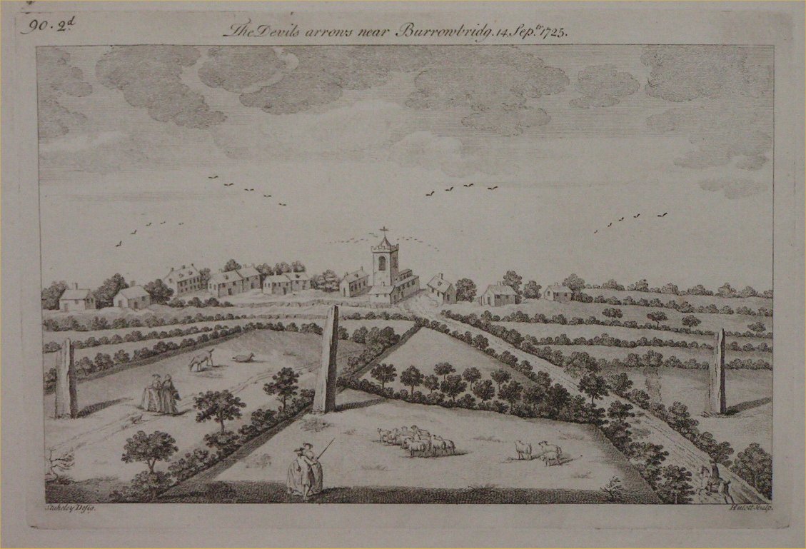 Print - The Devils arrows near Burrowbridge 14 Sep 1725 - 
