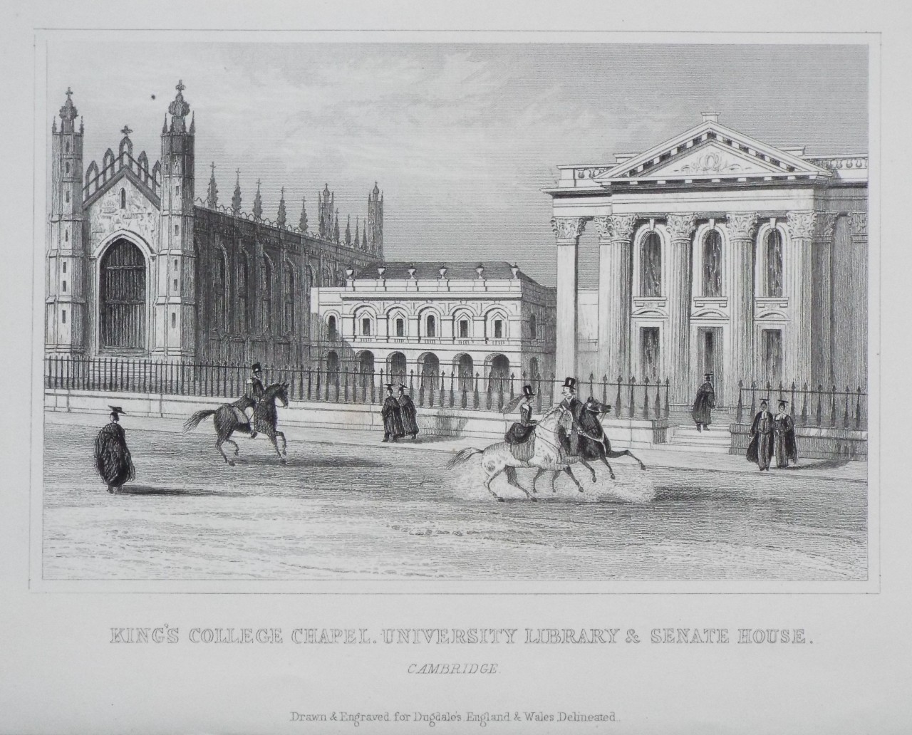 Print - King's College Chapel, Univerity Libray & Senate House. Cambridge.