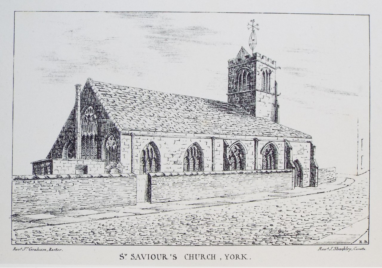 Lithograph - St. Saviour's Church, York.