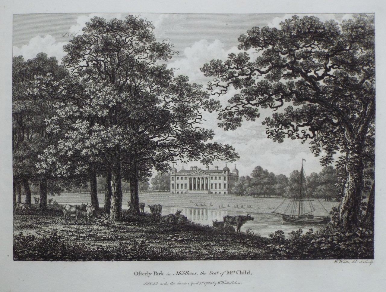 Print - Osterly Park in Middlesex, the Seat of Mrs Child. - Watts