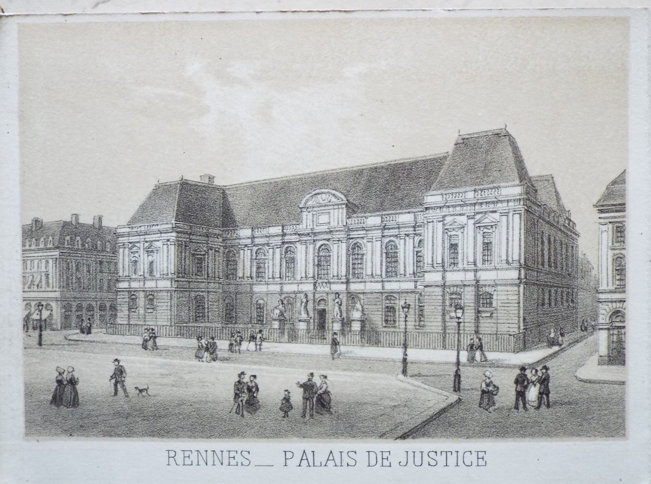Lithograph - Rennes - Palais de Justice