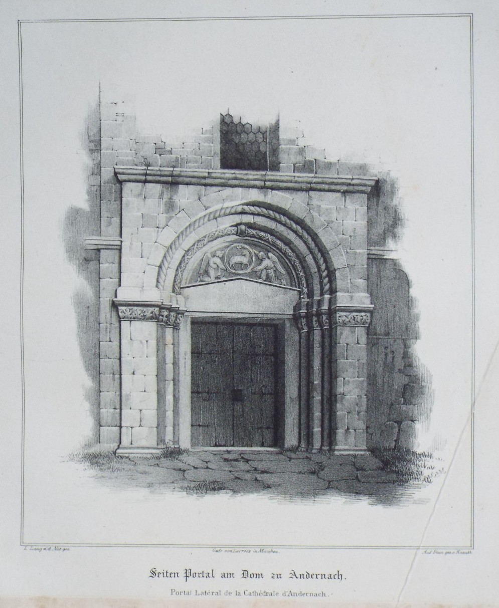 Lithograph - Seiten Portal am Dom in Andernach.
Portal Lateral de la Cathedrale d'Andernach. - 