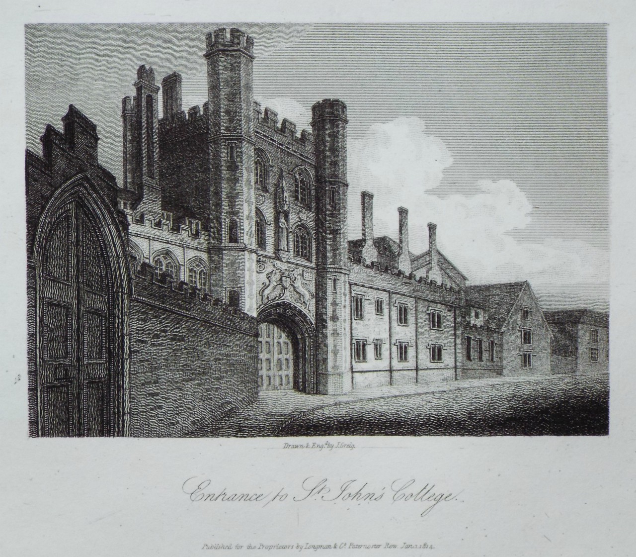 Print - Entrance to St. John's College. - Greig
