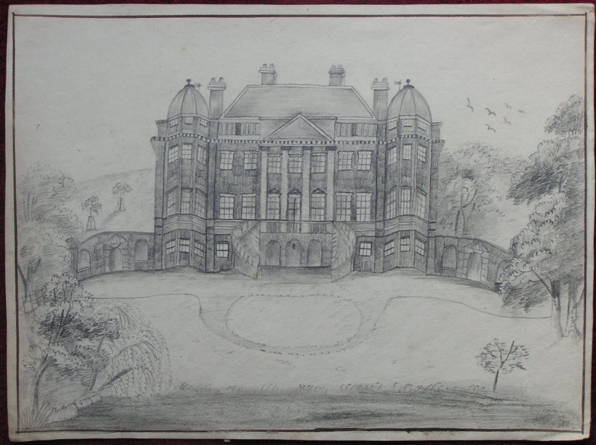 Pencil sketch - Foremark the seat of Sir Francis Burdett Bart.