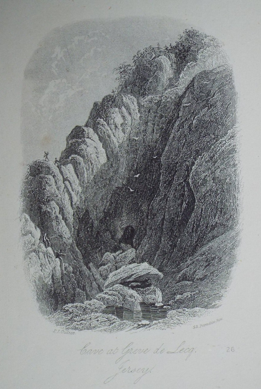 Steel Vignette - Cave at Greve de Lecq, Jersey.