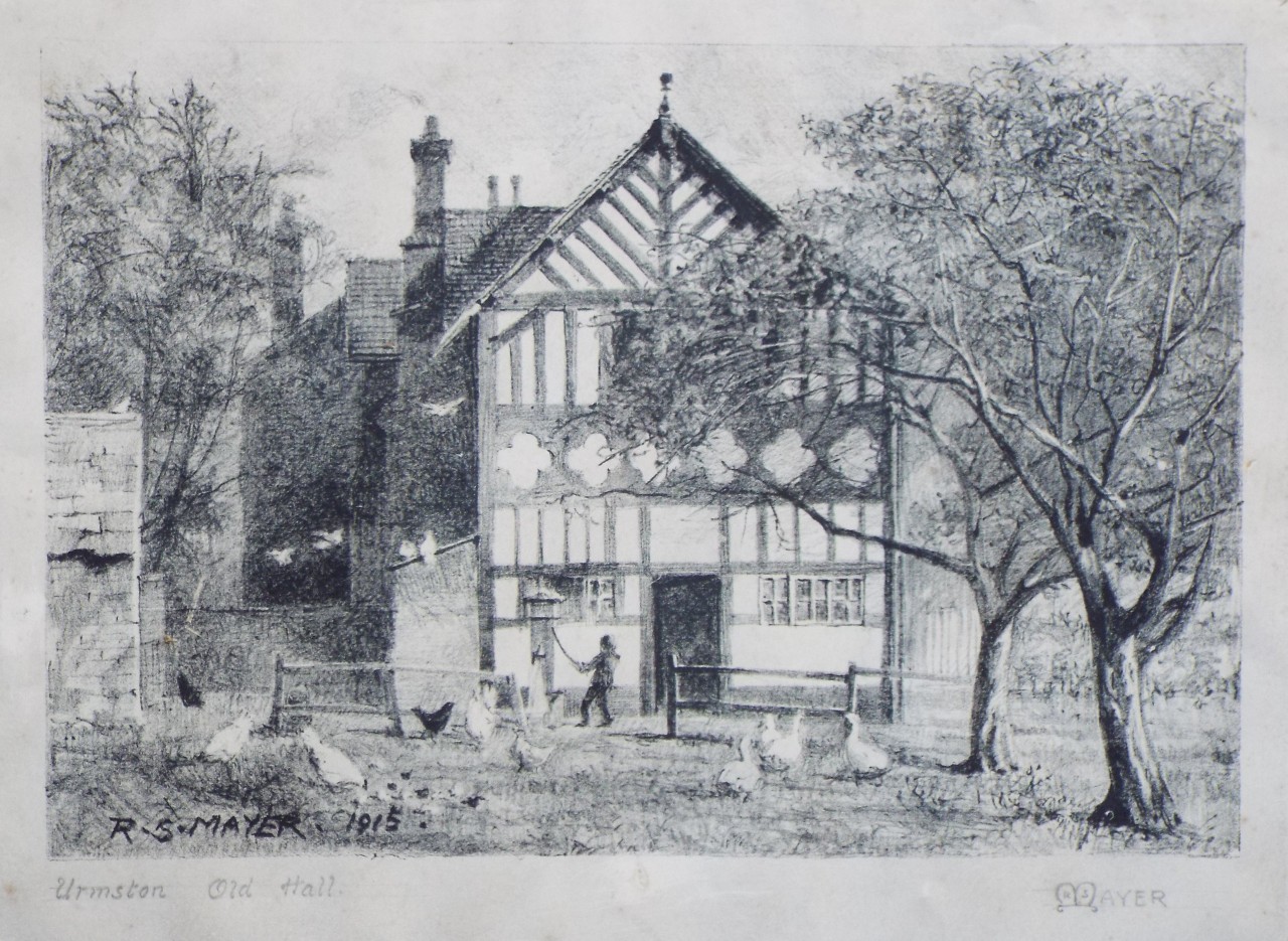 Etching - Urmston Old Hall - Mayer