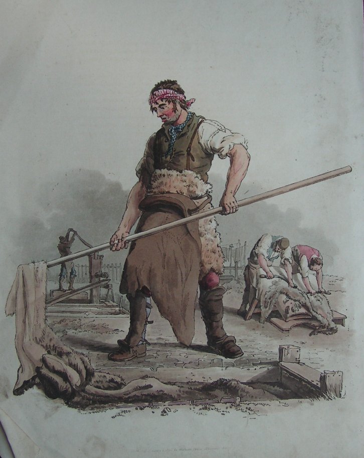 Aquatint - (Leather worker with pole)