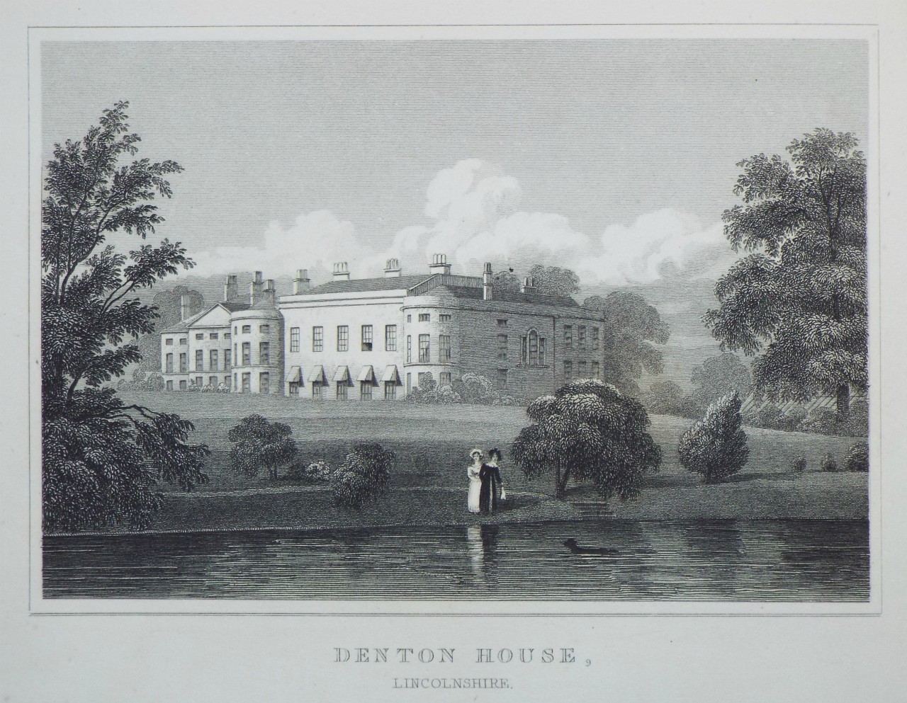 Print - Denton House, Lincolnshire. - Lacey