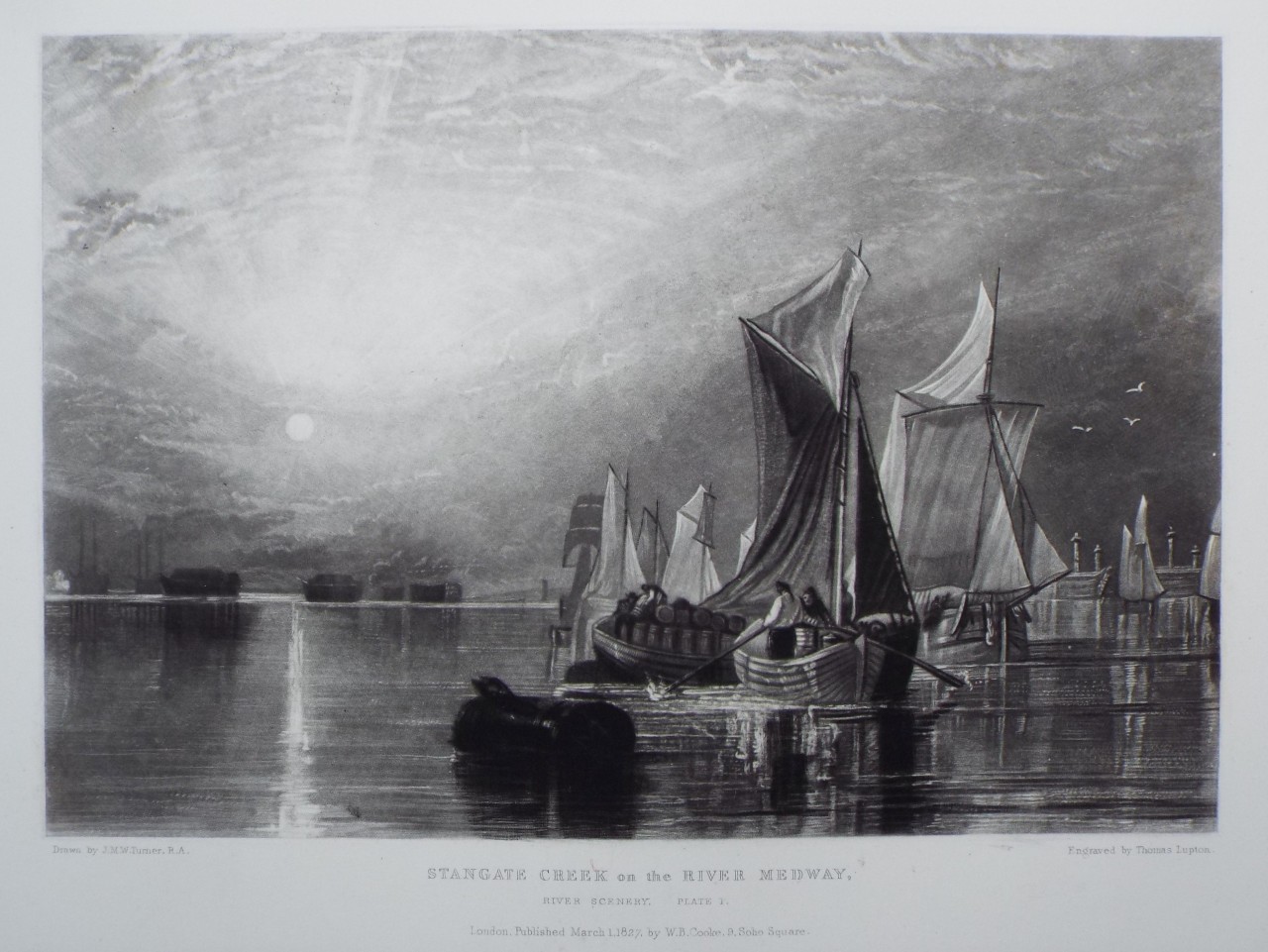 Mezzotint - Stangate Creek on the River Medway. - Lupton