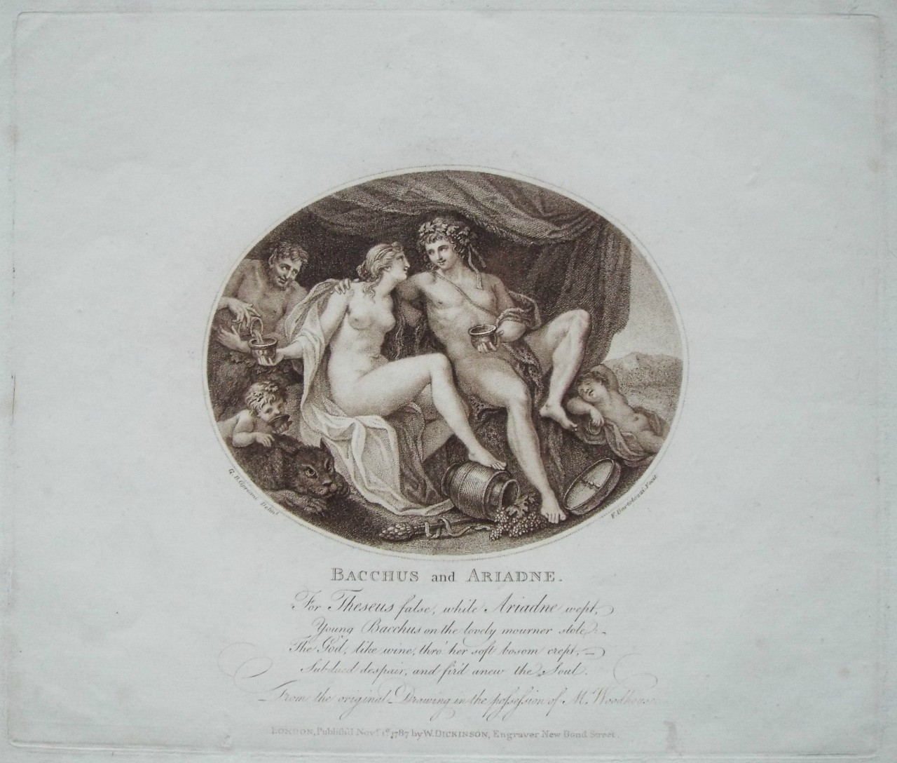 Stipple - Bacchus and Ariadne. - Bartolozzi