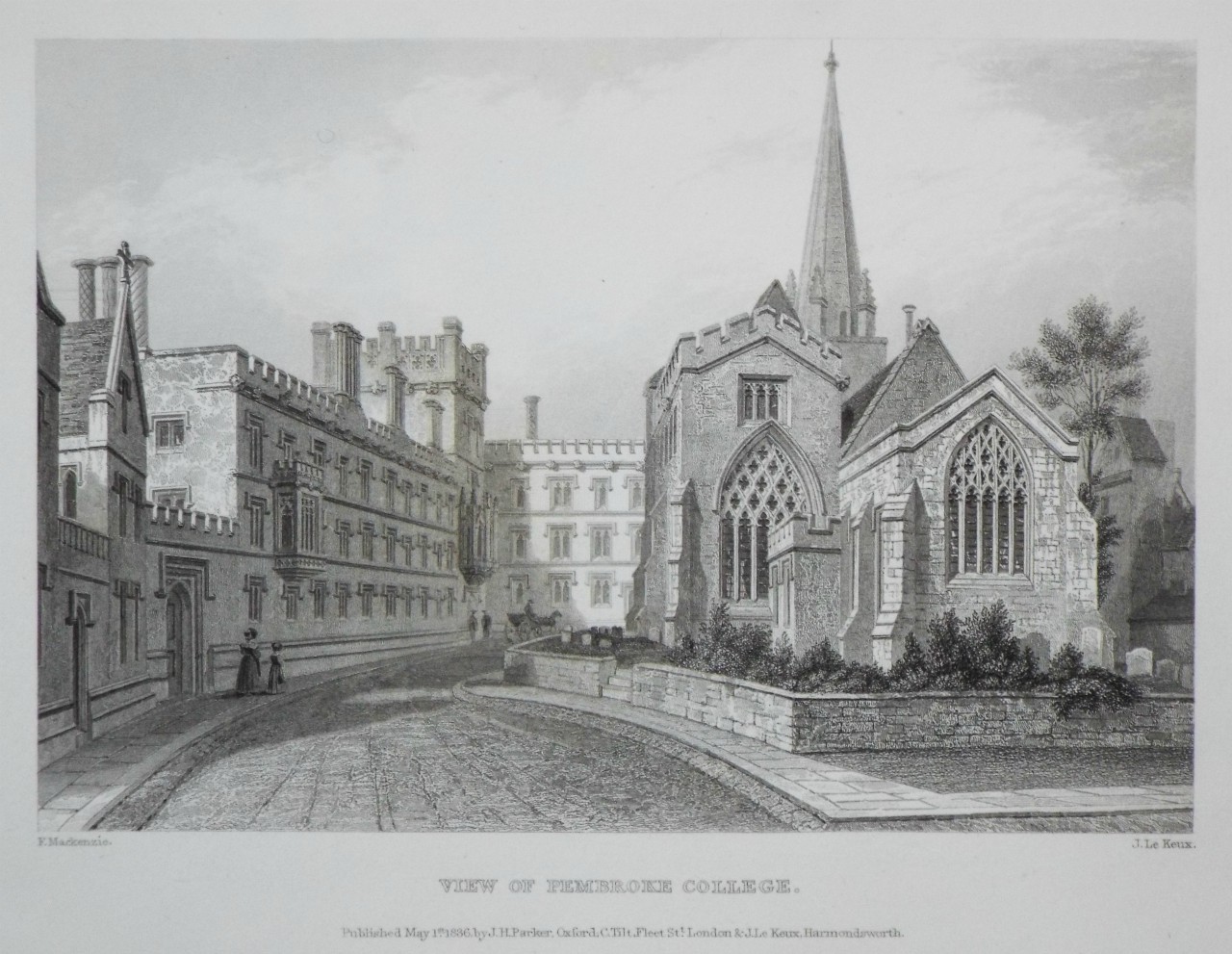 Print - View of Pembroke College. - Le