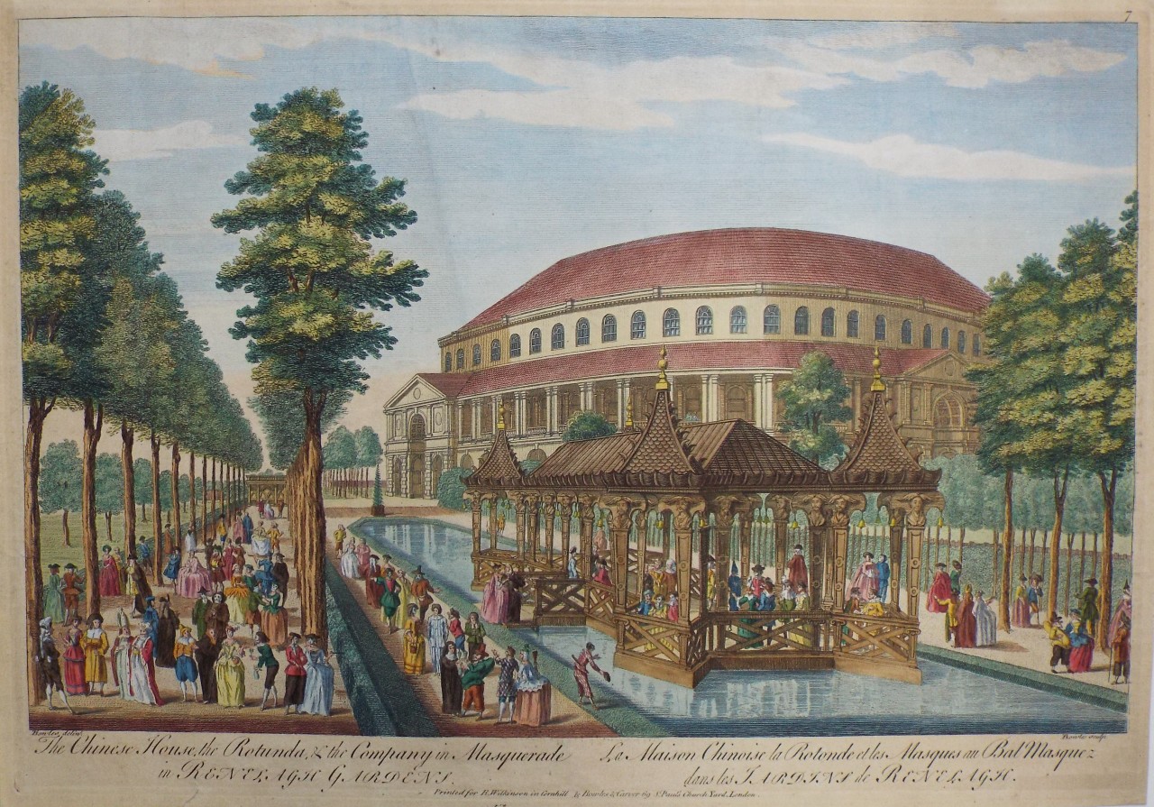 Print - The Chinese House, & the Rotunda, & the Company in Masquerade in Ranelagh Gardens.
Le Maison Chinoise la Rotonde et les Masques au Bal Masquer dans les Jardins de Ranelagh. - 