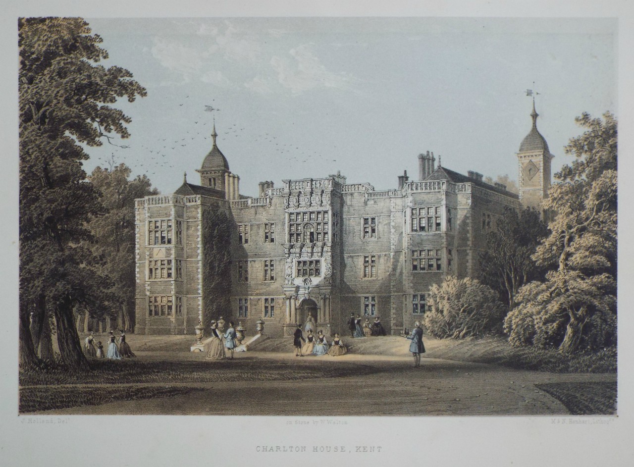 Lithograph - Charlton House, Kent. - Walton