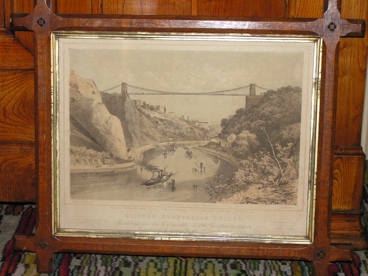 Lithograph - Clifton Suspension Bridge