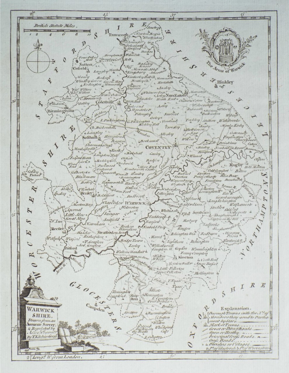 Map of Warwickshire