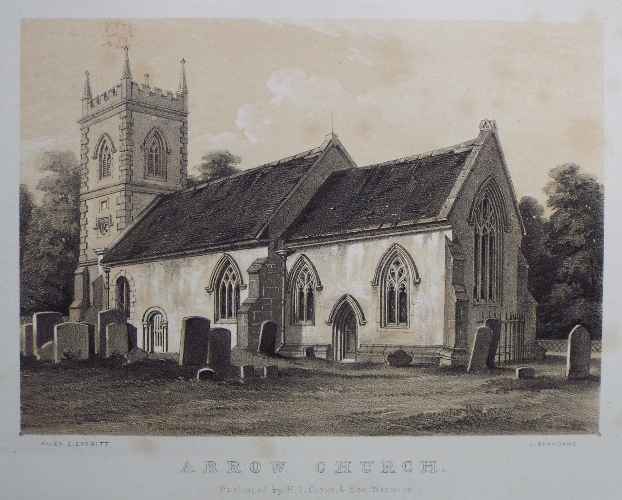 Lithograph - Arrow Church. - Brandard