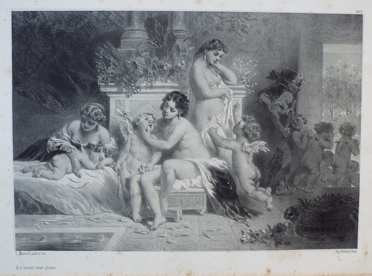 Lithograph - Ils y laissent leur plumes - Nanteuil