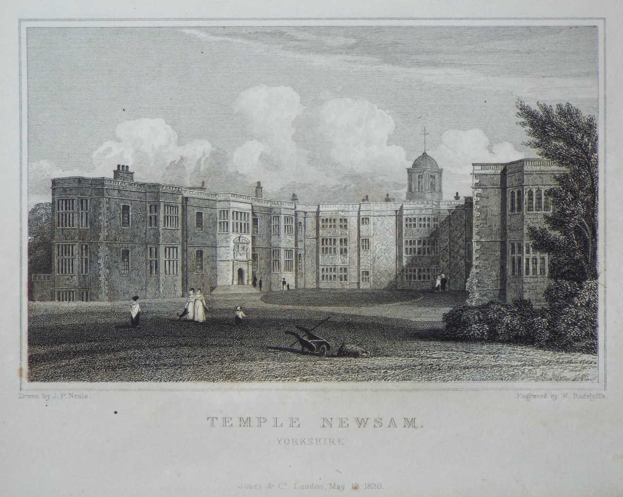 Print - Temple Newsam, Yorkshire. - Radclyffe