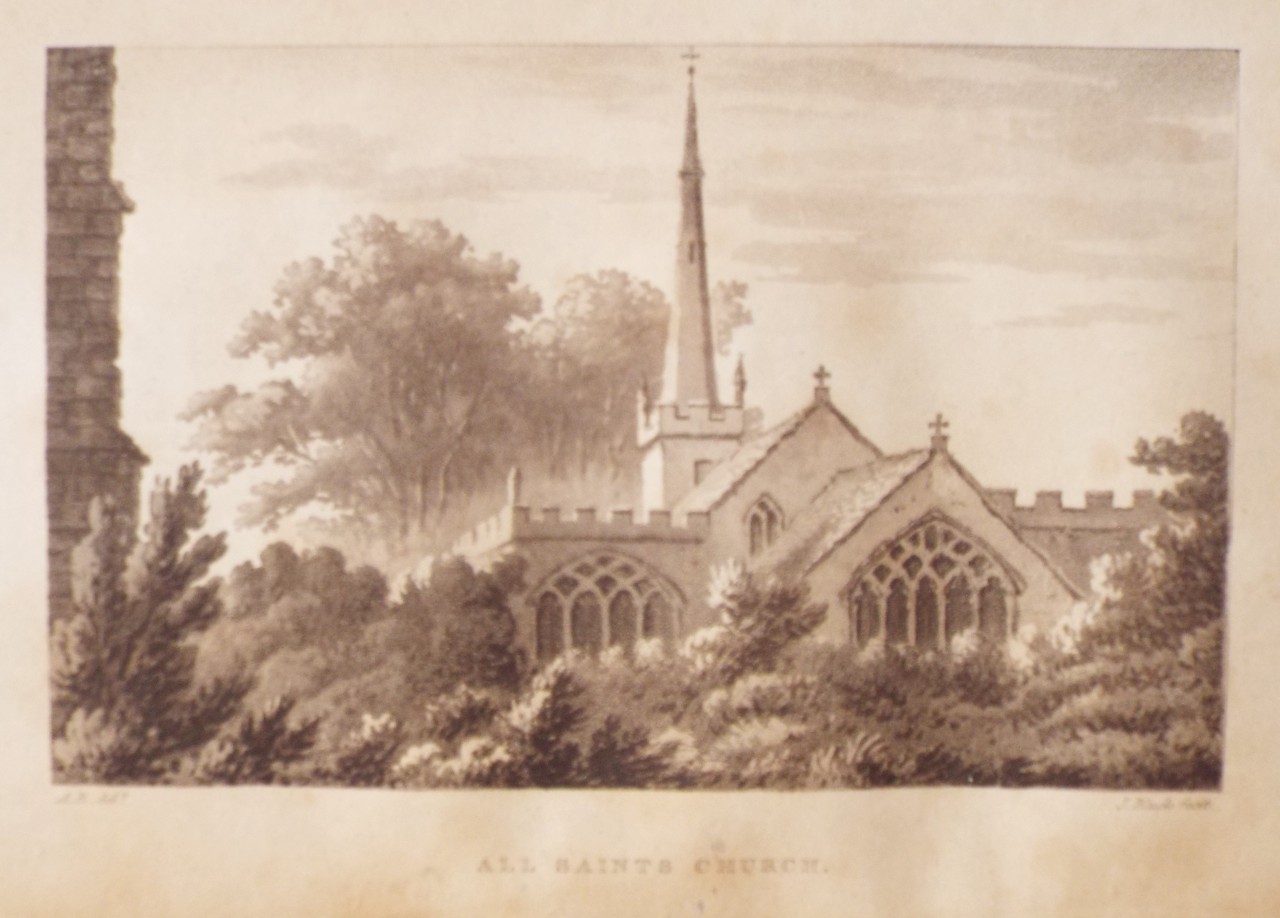 Aquatint - All Saints Church. - Bluck