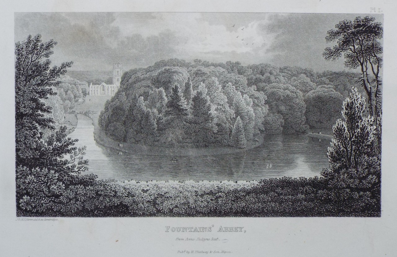Print - Fountains' Abbey From Anne Boleyns Seat. - Storer