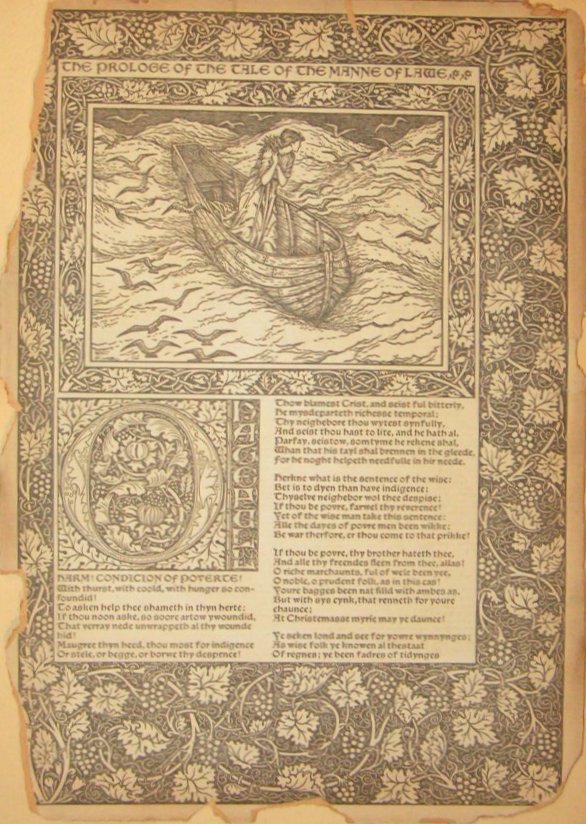 Woodcut - The Prologe of the Tale of the Manne of Lawe