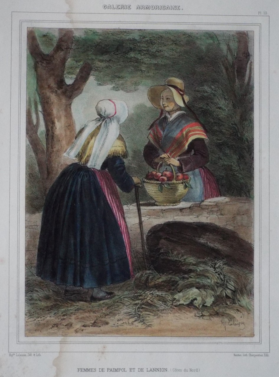 Lithograph - Galerie Armoricaine. Femmes de Paimpol et de Lannion. (Codes du Nord) - Lalaise