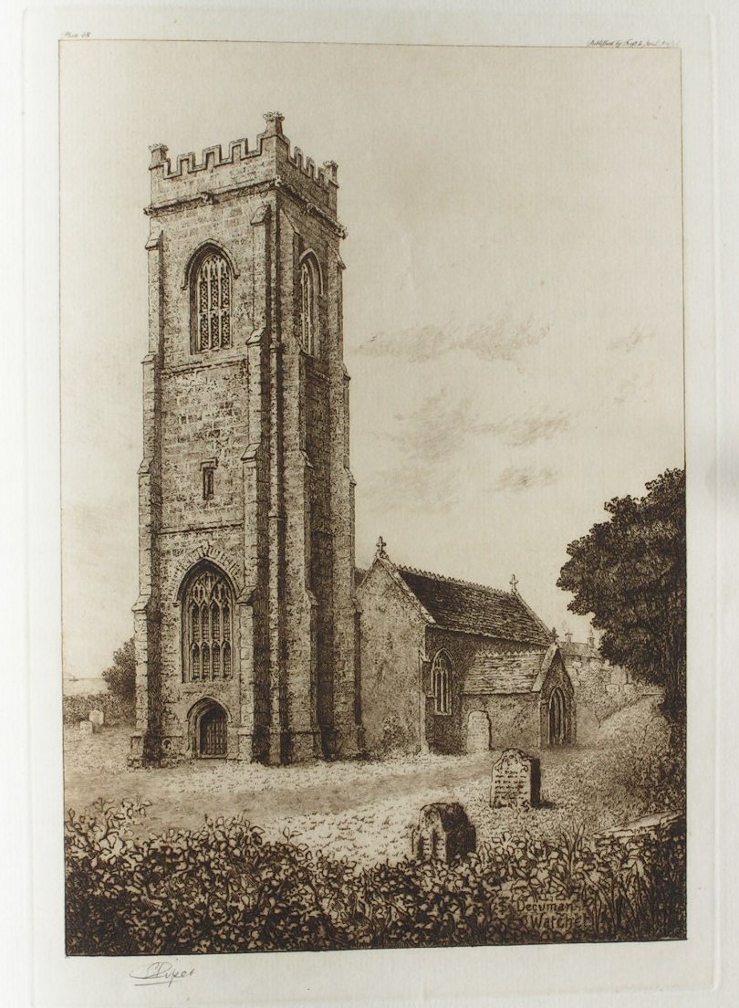 Etching - St. Decuman's, Watchet - Piper